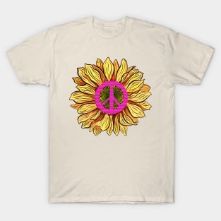 Peace love and sunflower T-Shirt